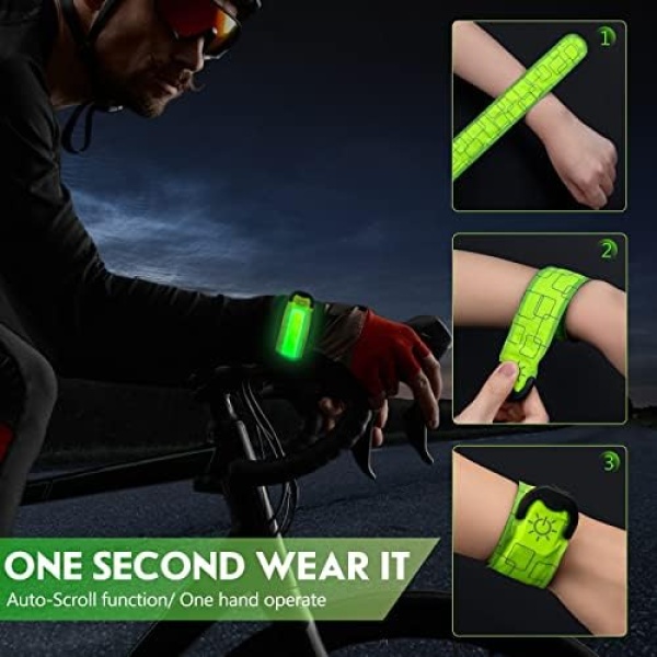 Running Lights for Runners(2 Pack), LED Armbands for Running, USB Rechargeable - Image 4