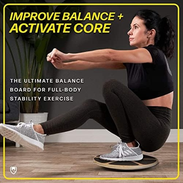 URBNFit Balance Board Trainer - Wooden Wobble Balancing Board for Core - Image 3