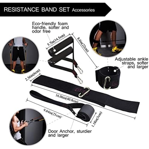 TheFitLife Exercise and Resistance Bands Set - 5 Fitness stackable up to - Image 5