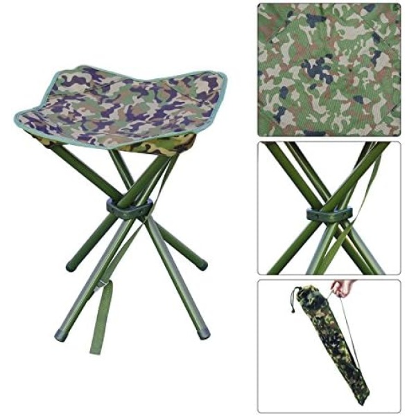 Outdoor Camping Folding Stool Square Slack Chair Lightweight Heavy Duty - Image 5