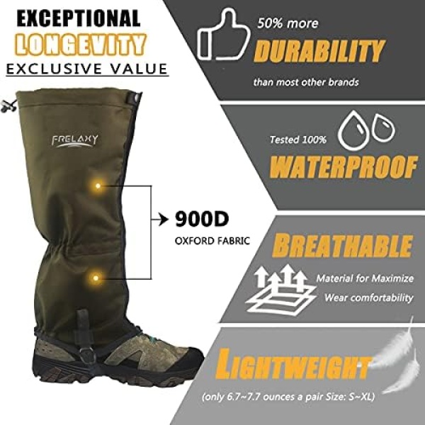 Frelaxy Leg Gaiters Ultra HIGH-Performance Hunting Gaiters, 100% Waterproof - Image 2