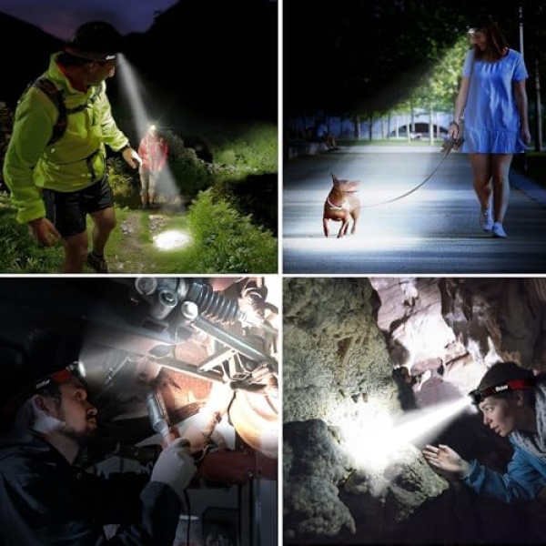 Blukar Headlamp Rechargeable, 2000L Super Bright LED Head Lamp Headlight - Image 8