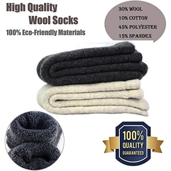 YZKKE 3Pack Mens Super Thick Wool Warm Socks - Soft Comfort Casual Crew Winter - Image 4