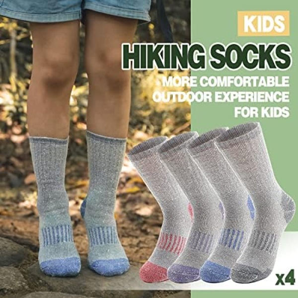 Sandsuced Kids Merino Wool Hiking Socks Boys Teen Winter Thermal Cozy Warm Thick - Image 2