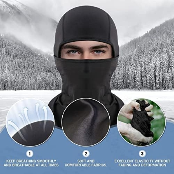 Vanolu Cold Weather Face Cover for Men Windproof Thermal Winter Breathable Scarf - Image 3