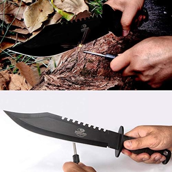 MOSSY OAK Rambo Survival Hunting Knife, 15-Inch Fixed Blade Bowie Knife - Image 3