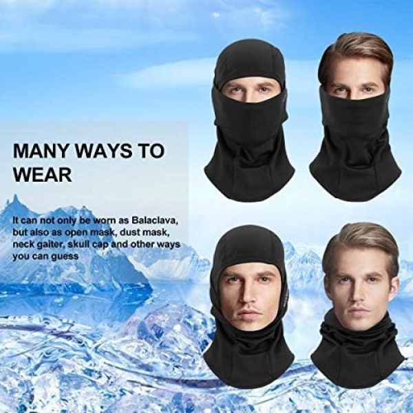 ROCKBROS Men's Balaclava Windproof Ski Mask Cold Weather Balaclava Mask Winter - Image 2