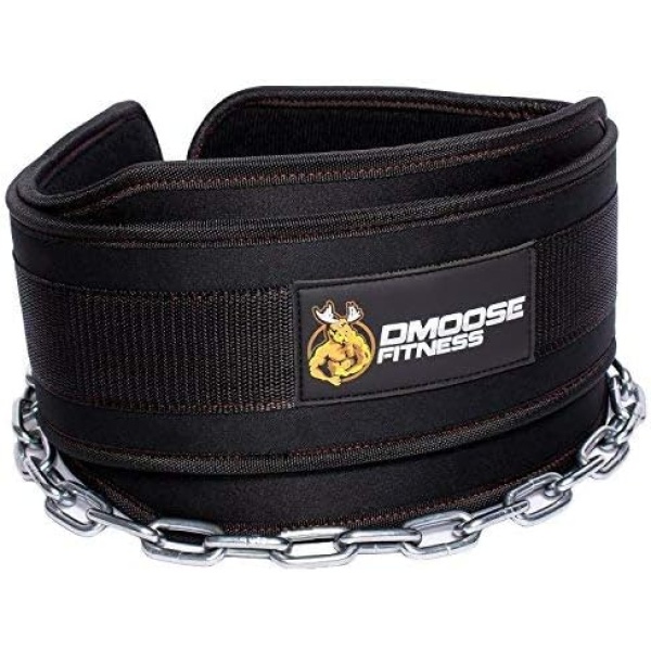 DMoose Neoprene Dip Belt with 36 Inches Heavy Duty Steel Lifting Chain