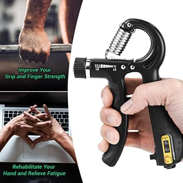 EPKAOZEY Hand Grip Strengthener, 2 Pack Grip Strength Trainer with Adjustable - Image 2