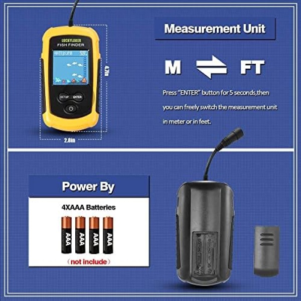 LUCKY Kayak Portable Fish Depth Finder Water Handheld Fish Finder Sonar Castable Kayak - Image 6