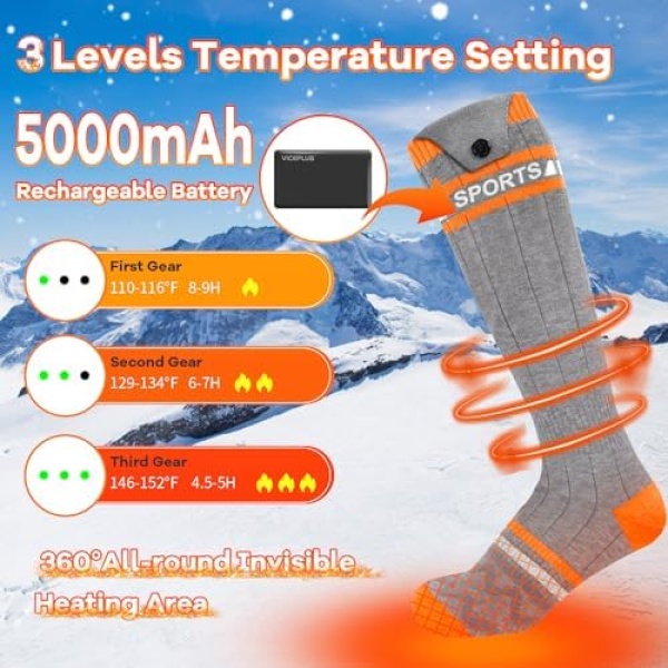 Heated Socks for Women Men APP Control Electric Warmer Socks 5000mAh USB - Image 3