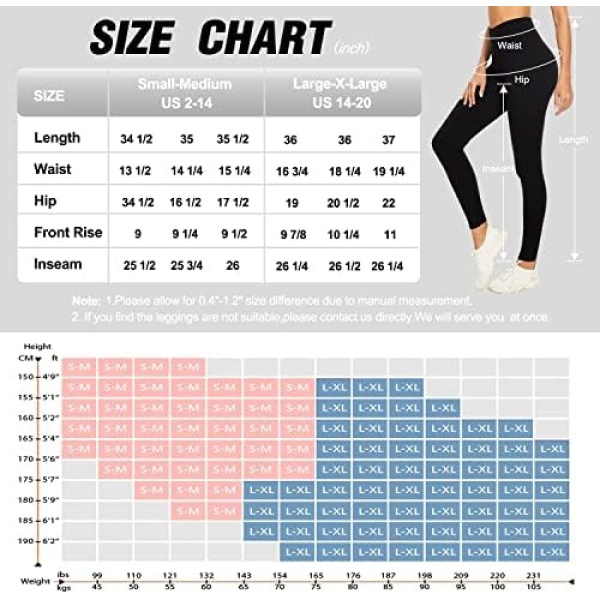 CTHH 4 Pack Leggings for Women-High Waisted Non See-Through Yoga Pants Tummy - Image 5