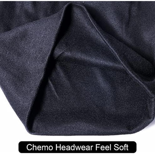 Senker 2 Pack Cotton Slouchy Beanie Hats, Chemo Headwear Caps for Women and Men - Image 3