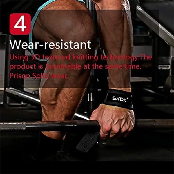 Lifting Straps Deadlift Gym Wrist Straps Weightlifting with Neoprene Cushioned - Image 8