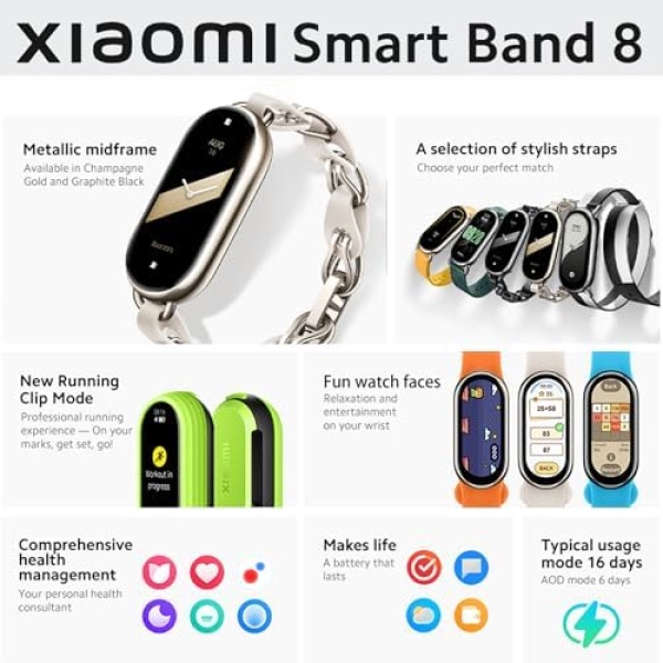 Xiaomi Mi Smart Band 8 (Global Version) Health & Fitness Tracker with 60Hz - Image 2