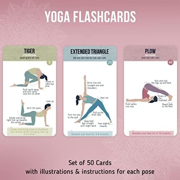 merka Yoga Cards - Yoga Deck Workout Cards 50 Cards Asana Yoga Poses Positions - Image 2