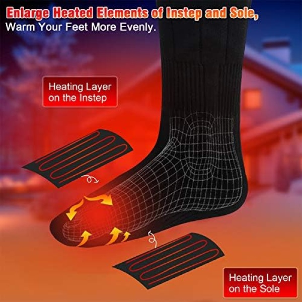 Heated Socks, Double-Sided Electric Socks, 4000mAh Rechargeable Battery - Image 2