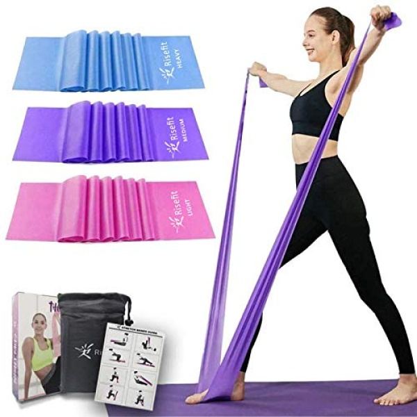 Therapy Flat Resistance Bands Set, Exercise Stretch Bands for Stretching