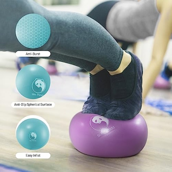 Slim Panda Pilates Ball 2 Pcs, 9 Inch Small Exercise Ball, Therapy Ball - Image 3