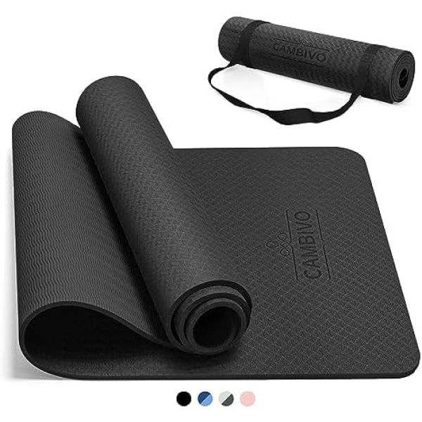 CAMBIVO Extra Thick Yoga Mat for Women Men Kids, Professional TPE Yoga Mat