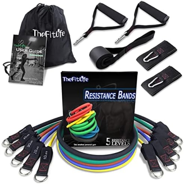 TheFitLife Exercise and Resistance Bands Set - 5 Fitness stackable up to