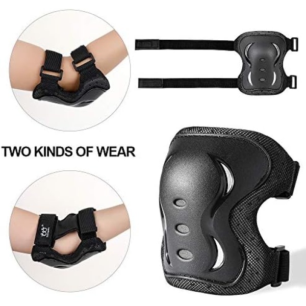 Child Adult Sports Protective Gear Safety Pad Safeguard Knee Elbow Wrist Support Pad Set - Image 4