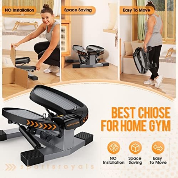 Sportsroyals Stair Stepper for Exercises-Twist Stepper with Resistance Bands - Image 5