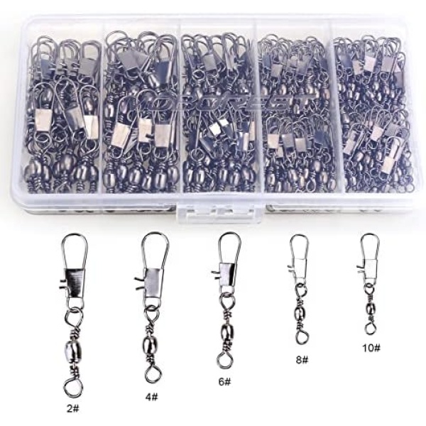 200PCS Barrel Snap Swivel Fishing Accessories, Premium Fishing Gear Equipment - Image 2