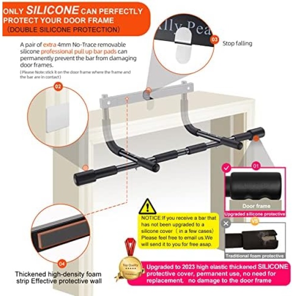 Ally Peaks Pull Up Bar for Doorway | Thickened Steel Max Limit 440 lbs Upper - Image 3