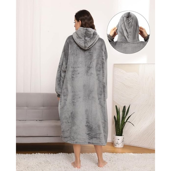 Lostrain Blanket Hoodie, Oversized Wearable Sherpa Hoody Super Soft with Warm - Image 5