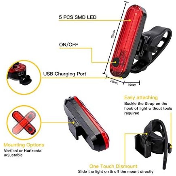 Wastou Bike Lights Super Bright Bike Front Light 1200 Lumen IPX6 Waterproof 6 Modes - Image 5