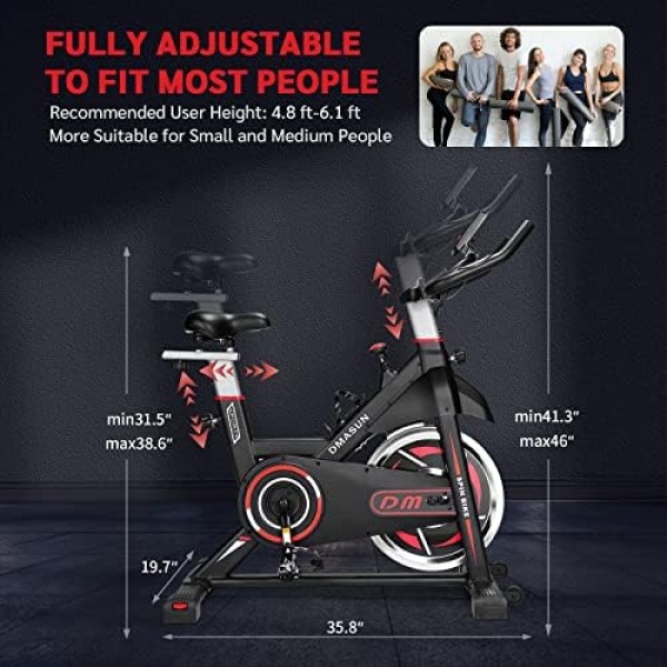 DMASUN Exercise Bike, Indoor Cycling Bike Stationary, Cycle Bike with - Image 5