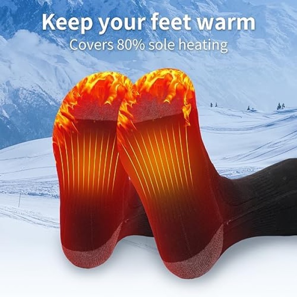 Heated Socks for Men and Women, 4000mAh Electric Rechargeable Heating Thermal - Image 3