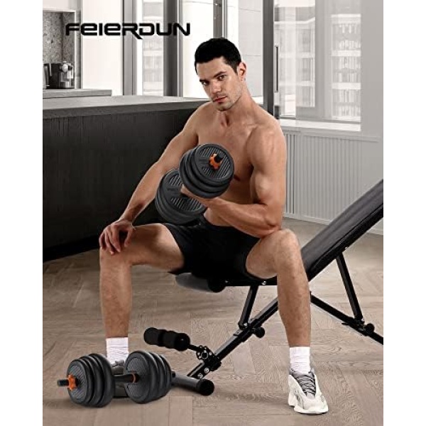 FEIERDUN Adjustable Dumbbells, 30/40/50/70/90lbs Free Weight Set with Connector - Image 7