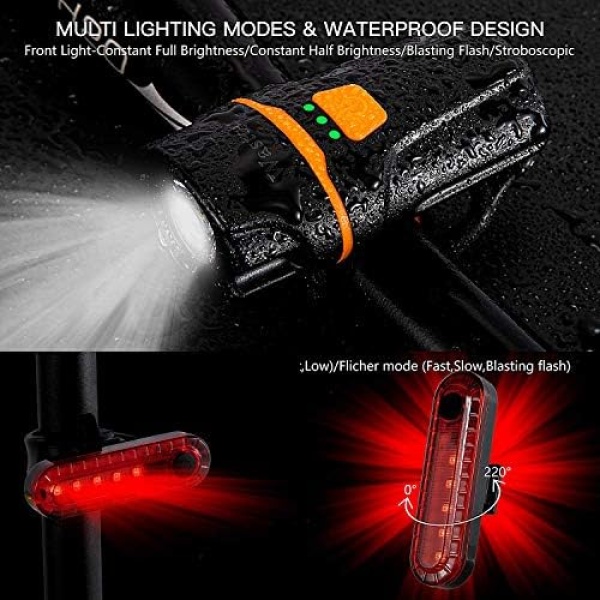 Wastou Bike Lights Super Bright Bike Front Light 1200 Lumen IPX6 Waterproof 6 Modes - Image 4