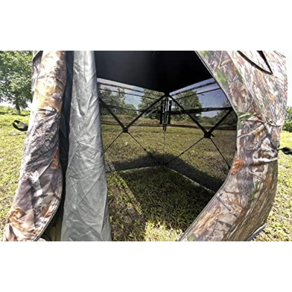 CROSS MARS Portable 3 Person 270° See Through Ground Camouflage Hunting Blind Tent - Image 5