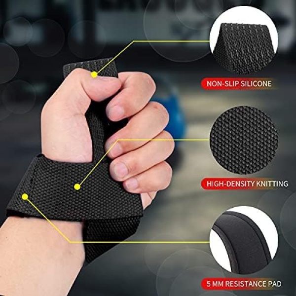 Lifting Straps Deadlift Gym Wrist Straps Weightlifting with Neoprene Cushioned - Image 2