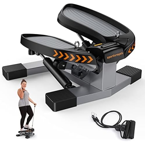 Sportsroyals Stair Stepper for Exercises-Twist Stepper with Resistance Bands