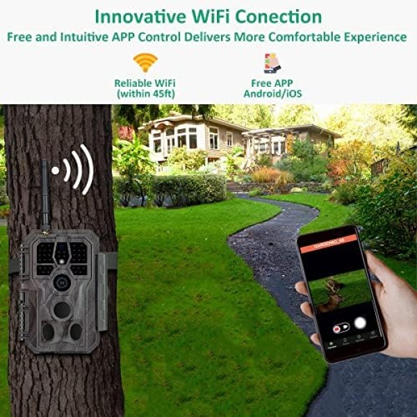 GardePro E8 WiFi Trail Camera, 32MP 1296p Game Cameras - Image 3