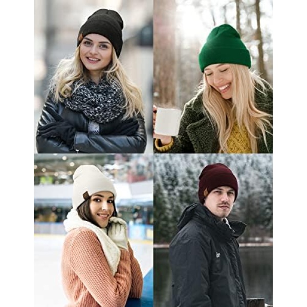 Winter Beanie Hats for Men and Women,Stretchy Daily Knit Hat,Gifts for Dad Mom - Image 5