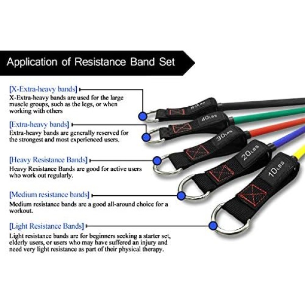 TheFitLife Exercise and Resistance Bands Set - 5 Fitness stackable up to - Image 4