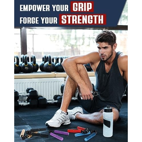 Hozzen Grip Strength Trainer, 6 Pack Grip Strength Trainer Set (50-200LB) - Image 3