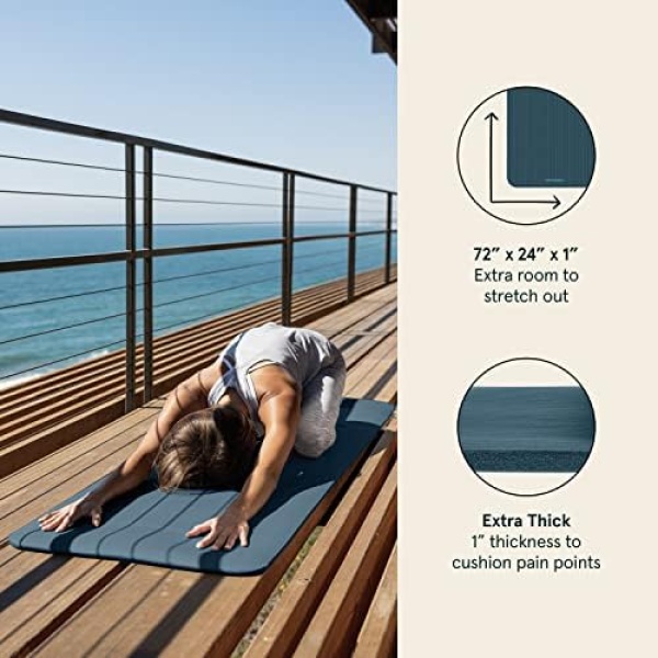 Retrospec Solana Yoga Mat 1" Thick w/Nylon Strap for Men & Women - Non Slip - Image 6