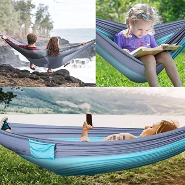 Camping Hammock Portable Nylon Hammocks with Tree Straps Single Lightweigtht - Image 7