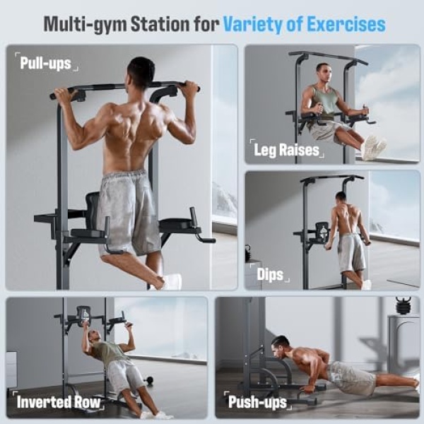 Sportsroyals Power Tower Dip Station Pull Up Bar for Home Gym Strength Training - Image 3