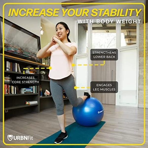 URBNFIT Exercise Ball - Yoga Ball in Multiple Sizes for Workout, Pregnancy - Image 3