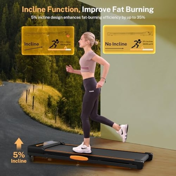 ACTFLAME Walking Pad Treadmill with Incline, Under Desk Treadmills, Portable - Image 2