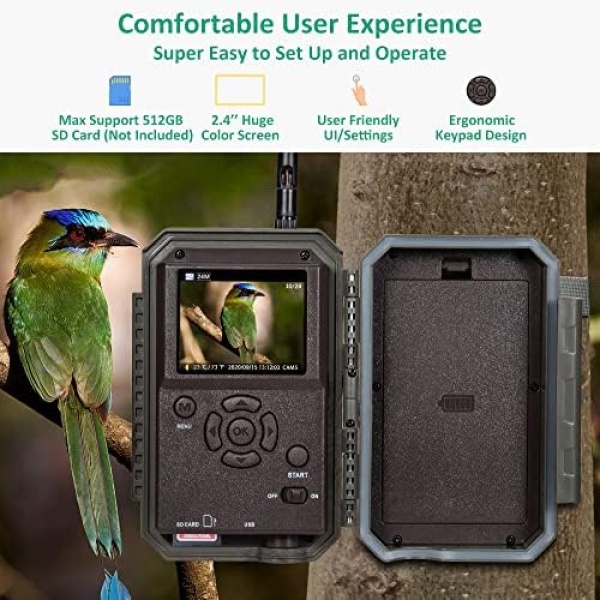 GardePro E8 WiFi Trail Camera, 32MP 1296p Game Cameras - Image 9