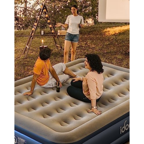 iDOO Luxury Air Mattress Queen with Built in Pump, Double Inflatable Mattress - Image 7