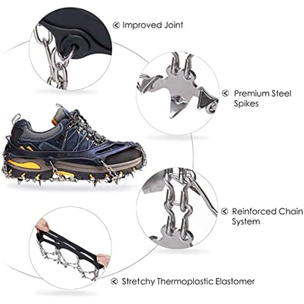 Crampons Ice Cleats Traction Snow Grips for Boots Shoes Women Men Kids Anti Slip - Image 3